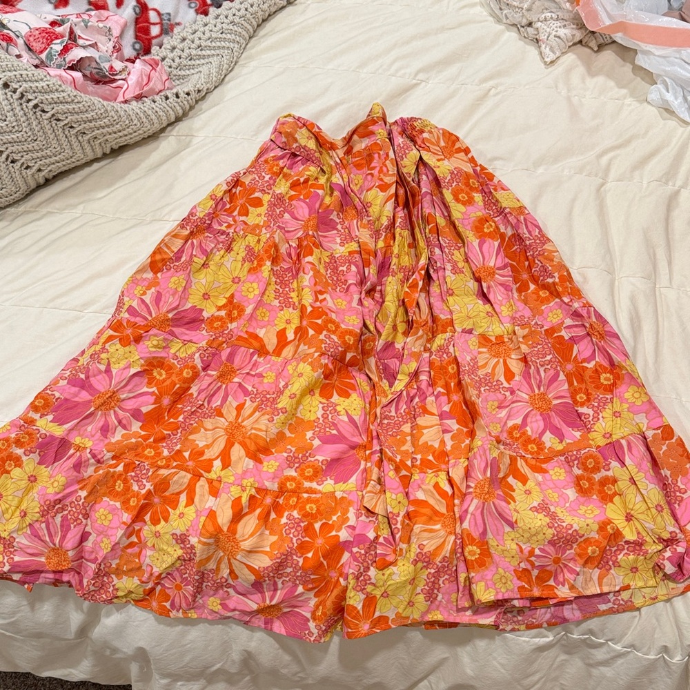 Dress Forum Vibrant Pink and Orange A-Line Skirt